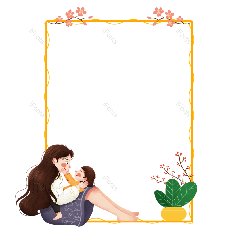 边框图片,母亲节元素,唯美边框PNG,鲜花免抠素材